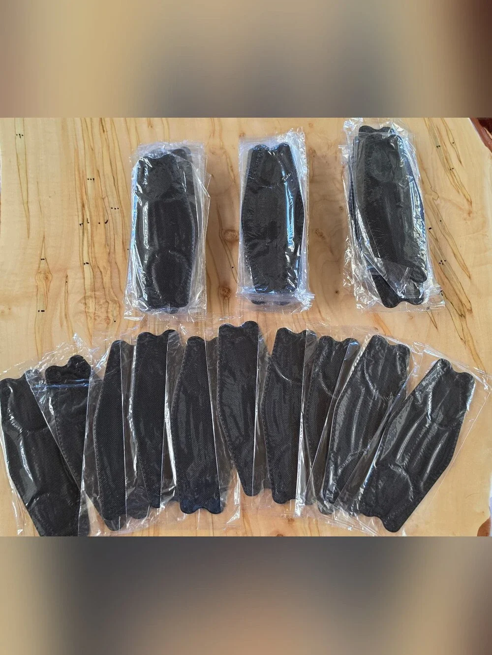 LOGAO Black KF94 3D Protection Cup Mask Individually Wrapped Set of 49 Masks New